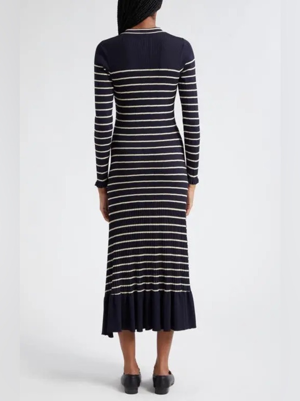 Cara Cara Marina Stripe Long Sleeve Midi Sweater Dress M - Picture 3 of 14